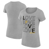 Heather Gray Pittsburgh Pirates G-III 4Her by Carl Banks Women's Super-Slim Fit Lightweight Love Graphic Team T-Shirt