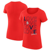 Red St. Louis Cardinals G-III 4Her by Carl Banks Women's Super-Slim Fit Lightweight Love Graphic Team T-Shirt