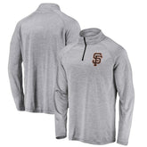 Heather Gray San Francisco Giants Profile Big & Tall Raglan Quarter-Zip Top