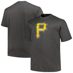 Heather Black Pittsburgh Pirates Profile Big & Tall Weathered Logo T-Shirt