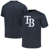 Heather Navy Tampa Bay Rays Profile Big & Tall Weathered Logo T-Shirt