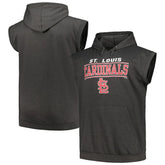 Heather Charcoal St. Louis Cardinals Profile Big & Tall Muscle Sleeveless Pullover Hoodie