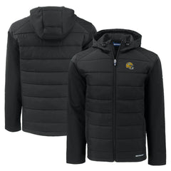 Cutter & Buck Helmet Evoke Hybrid Eco Softshell Recycled Full-Zip Hoodie Jacket - Green Bay Packers Hoodies