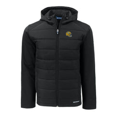 Cutter & Buck Helmet Evoke Hybrid Eco Softshell Recycled Full-Zip Hoodie Jacket - Green Bay Packers Hoodies