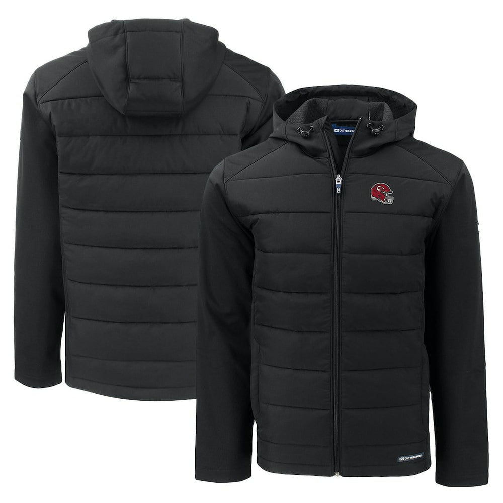 Cutter & Buck Helmet Evoke Hybrid Eco Softshell Recycled Full-Zip Hoodie Jacket - Kansas City Chiefs Hoodies