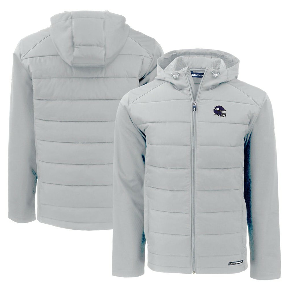Cutter & Buck Helmet Evoke Hybrid Eco Softshell Recycled Full-Zip Hoodie Jacket - Minnesota Vikings Hoodies