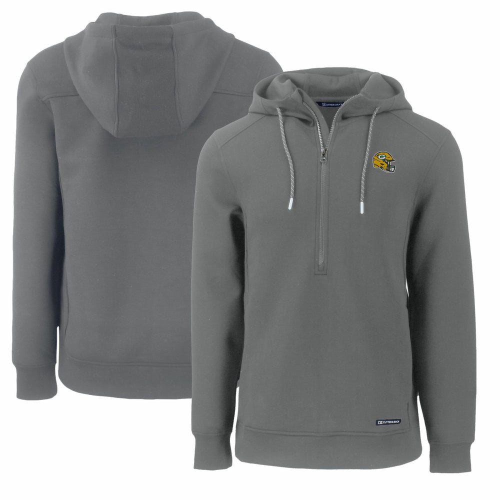Cutter & Buck Helmet Roam Eco Half-Zip Recycled Pullover Hoodie - Green Bay Packers Hoodies