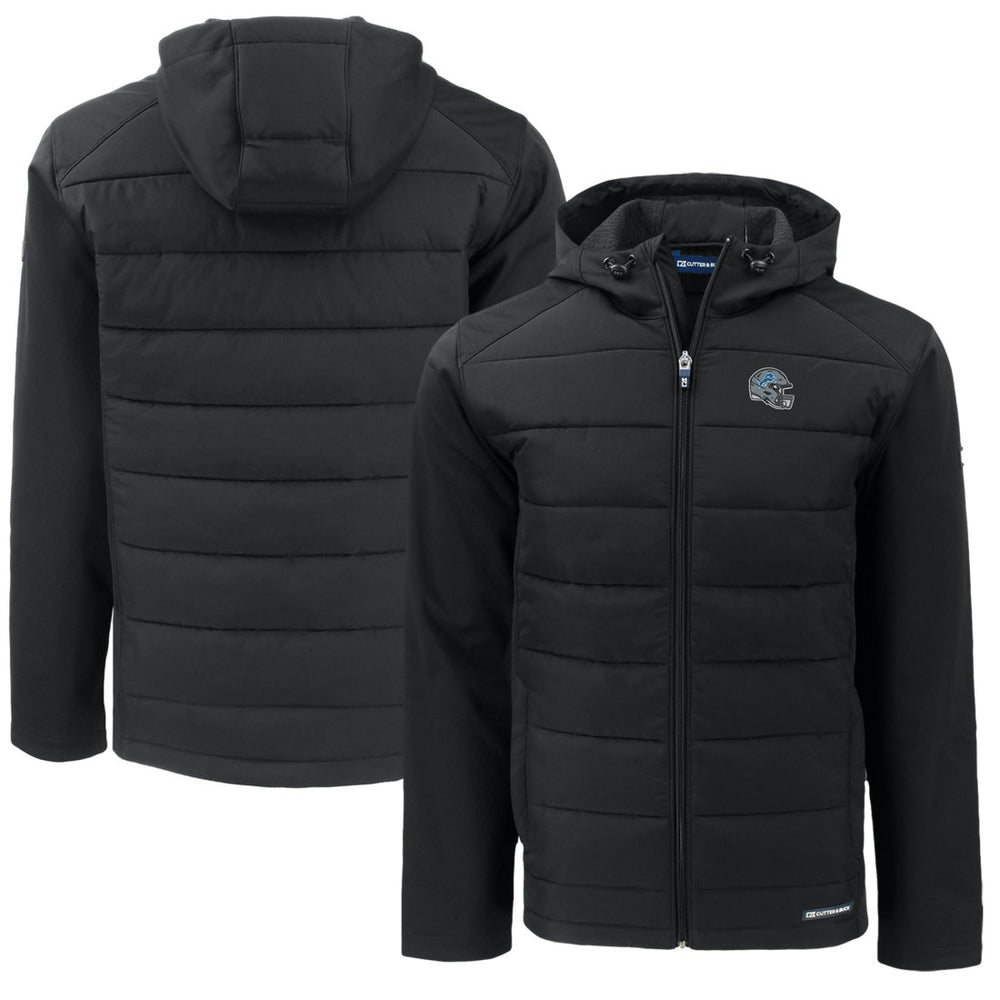 Cutter & Buck Helmet Big & Tall Evoke Hybrid Eco Softshell Recycled Full-Zip Hoodie Jacket - Detroit Lions Hoodies
