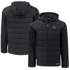 Cutter & Buck Helmet Big & Tall Evoke Hybrid Eco Softshell Recycled Full-Zip Hoodie Jacket - Kansas City Chiefs Hoodies