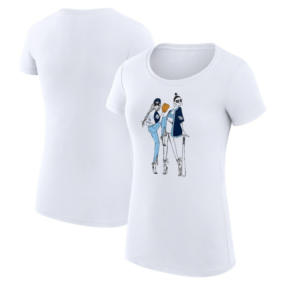White Tampa Bay Rays G-III 4Her by Carl Banks Women's Super-Slim Fit Lightweight Baseball Girls T-Shirt