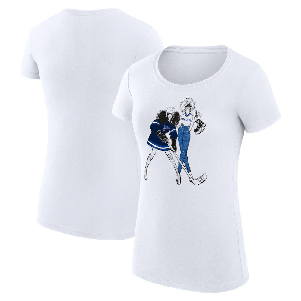 NHL St. Louis Blues G-III 4Her by Carl Banks Women's Super-Slim Fit Lightweight Hockey Girls T-Shirt