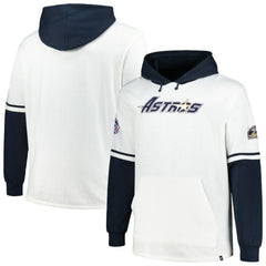 White/Navy Houston Astros '47 Big & Tall Trifecta Shortstop Pullover Hoodie
