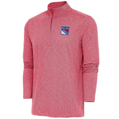 NHL New York Rangers Antigua Hunk Quarter-Zip Pullover Top