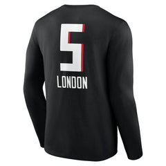 Drake London Team Wordmark Player Name & Number Long Sleeve T-Shirt - Atlanta Falcons T-shirts
