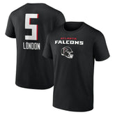 Drake London Team Wordmark Player Name & Number T-Shirt - Atlanta Falcons T-shirts