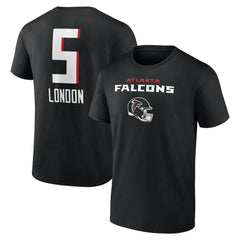 Drake London Team Wordmark Player Name & Number T-Shirt - Atlanta Falcons T-shirts