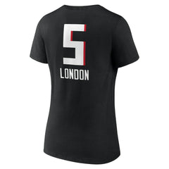 Drake London Women's Team Wordmark Player Name & Number V-Neck T-Shirt - Atlanta Falcons T-shirts