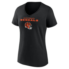 Ja'Marr Chase Women's Team Wordmark Player Name & Number V-Neck T-Shirt - Cincinnati Bengals T-shirts