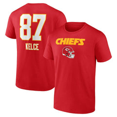 Travis Kelce Team Wordmark Player Name & Number T-Shirt - Kansas City Chiefs T-shirts