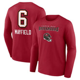 Baker Mayfield Team Wordmark Player Name & Number Long Sleeve T-Shirt - Tampa Bay Buccaneers T-shirts