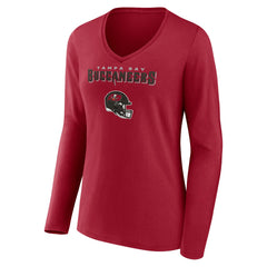 Baker Mayfield Women's Team Wordmark Player Name & Number Long Sleeve V-Neck T-Shirt - Tampa Bay Buccaneers T-shirts
