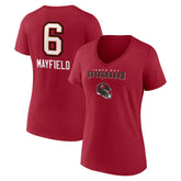 Baker Mayfield Women's Team Wordmark Player Name & Number V-Neck T-Shirt - Tampa Bay Buccaneers T-shirts