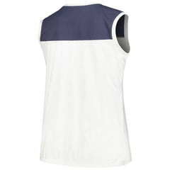 White/Navy Tampa Bay Rays '47 Women's Plus Size Waist Length Muscle Tank Top