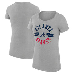 Heather Gray Atlanta Braves G-III 4Her by Carl Banks Women's Super-Slim Fit Lightweight City Graphic T-Shirt