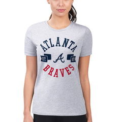 Heather Gray Atlanta Braves G-III 4Her by Carl Banks Women's Super-Slim Fit Lightweight City Graphic T-Shirt