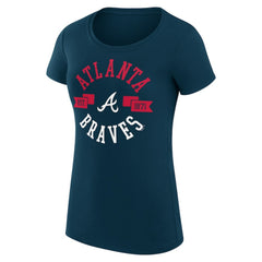 Navy Atlanta Braves G-III 4Her by Carl Banks Women's Super-Slim Fit Lightweight City Graphic T-Shirt