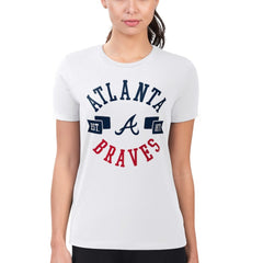 White Atlanta Braves G-III 4Her by Carl Banks Women's Super-Slim Fit Lightweight City Graphic T-Shirt