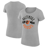 Heather Gray Baltimore Orioles G-III 4Her by Carl Banks Women's Super-Slim Fit Lightweight City Graphic T-Shirt