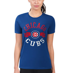 Royal Chicago Cubs G-III 4Her by Carl Banks Women's Super-Slim Fit Lightweight City Graphic T-Shirt