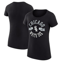 Black Chicago White Sox G-III 4Her by Carl Banks Women's Super-Slim Fit Lightweight City Graphic T-Shirt