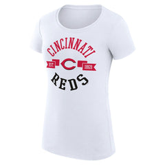 White Cincinnati Reds G-III 4Her by Carl Banks Women's Super-Slim Fit Lightweight City Graphic T-Shirt