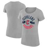 Heather Gray Cleveland Guardians G-III 4Her by Carl Banks Women's Super-Slim Fit Lightweight City Graphic T-Shirt
