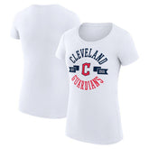 White Cleveland Guardians G-III 4Her by Carl Banks Women's Super-Slim Fit Lightweight City Graphic T-Shirt