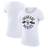 White Colorado Rockies G-III 4Her by Carl Banks Women's Super-Slim Fit Lightweight City Graphic T-Shirt