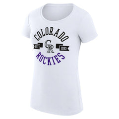 White Colorado Rockies G-III 4Her by Carl Banks Women's Super-Slim Fit Lightweight City Graphic T-Shirt