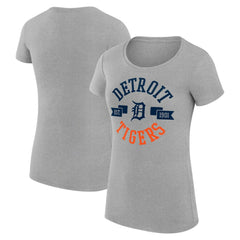 Heather Gray Detroit Tigers G-III 4Her by Carl Banks Women's Super-Slim Fit Lightweight City Graphic T-Shirt