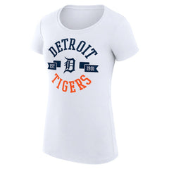 White Detroit Tigers G-III 4Her by Carl Banks Women's Super-Slim Fit Lightweight City Graphic T-Shirt