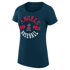Navy Los Angeles Angels G-III 4Her by Carl Banks Women's Super-Slim Fit Lightweight City Graphic T-Shirt