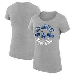 Heather Gray Los Angeles Dodgers G-III 4Her by Carl Banks Women's Super-Slim Fit Lightweight City Graphic T-Shirt