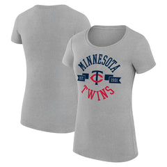Heather Gray Minnesota Twins G-III 4Her by Carl Banks Women's Super-Slim Fit Lightweight City Graphic T-Shirt