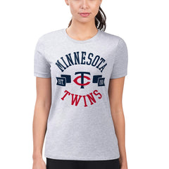 Heather Gray Minnesota Twins G-III 4Her by Carl Banks Women's Super-Slim Fit Lightweight City Graphic T-Shirt