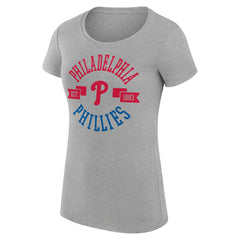Heather Gray Philadelphia Phillies G-III 4Her by Carl Banks Women's Super-Slim Fit Lightweight City Graphic T-Shirt