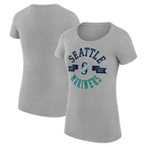 Heather Gray Seattle Mariners G-III 4Her by Carl Banks Women's Super-Slim Fit Lightweight City Graphic T-Shirt
