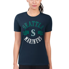 Navy Seattle Mariners G-III 4Her by Carl Banks Women's Super-Slim Fit Lightweight City Graphic T-Shirt