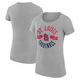 Heather Gray St. Louis Cardinals G-III 4Her by Carl Banks Women's Super-Slim Fit Lightweight City Graphic T-Shirt