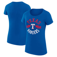 Royal Texas Rangers G-III 4Her by Carl Banks Women's Super-Slim Fit Lightweight City Graphic T-Shirt